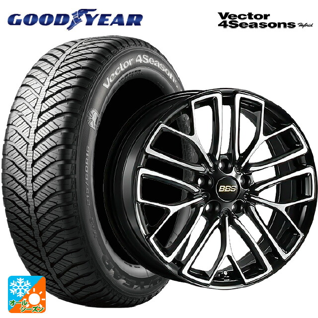 トヨタ ヴォクシー(90系)用 215/45R18 89H グッドイヤー ベクターフォーシーズンズ ハイブリッド BBS RE-X BKD 新品オールシーズンタイヤホイール 4本セット