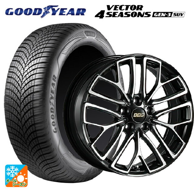 トヨタ ハリアー(80系)用 225/60R18 104W XL グッドイヤー ベクター4シーズンズ ジェン3 SUV BBS RE-X BKD 新品オールシーズンタイヤホイール 4本セット