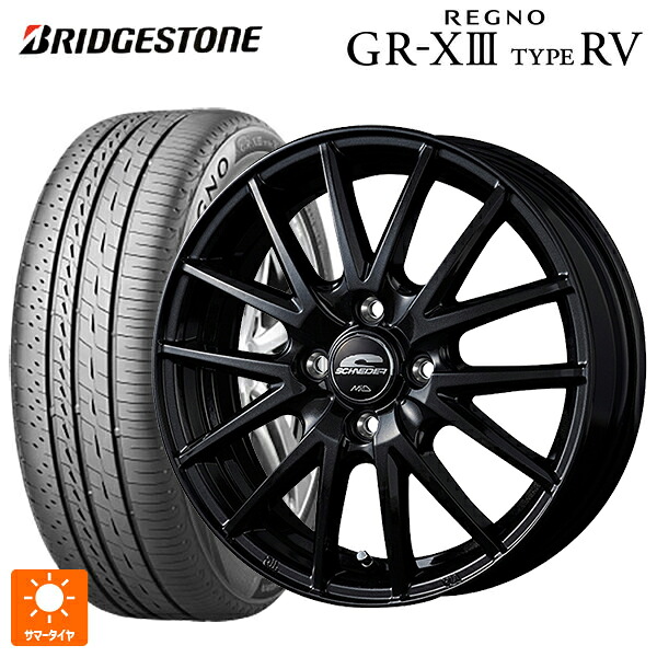 ニッサン ノートオーラ(E13)用 195/65R15 91H ブリヂストン レグノ GR-X3 タイプ RV 正規品 # エムアイディー MIDホイール SQ27 メタリックブラック 新品サマータイヤホイール 4本セット｜タイヤホイール専門店コニシタイヤ