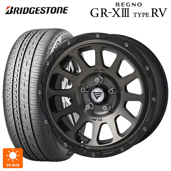 215/60R17 96H ブリヂストン レグノ GR-X3 タイプ RV 正規品 # エクシズルライン デルタフォース オーバル # マットスモークポリッシュ 17-7J 国産車用 サマータイヤホイール4本セット