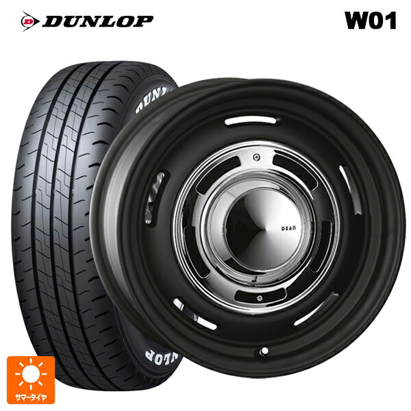 215/65R16 109/107N ダンロップ W01 ホワイトレター クリムソン ディーン クロスカントリー マットブラック 16-7J 国産車用 サマータイヤホイール4本セット