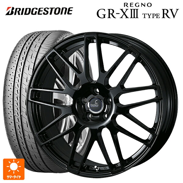 トヨタ クラウンクロスオーバー(35系)用 225/55R19 103V XL ブリヂストン レグノ GR-X3 タイプ RV 正規品 # ウェッズ デルモア LC.S グロスブラック 新品サマータイヤホイール 4本セット