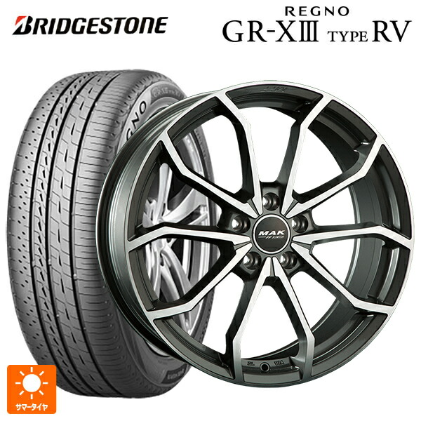 アウディ S5(FU系)用 245/40R19 98W XL ブリヂストン レグノ GR-X3 タイプ RV 正規品 # 阿部商会 マック レーベFF # ガンメタリックミラー 新品サマータイヤホイール 4本セット