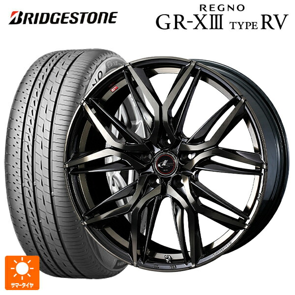 トヨタ プリウス(60系)用 225/45R19 96W XL ブリヂストン レグノ GR-X3 タイプ RV 正規品 # ウェッズ レオニス LM PBMC/TI 新品サマータイヤホイール 4本セット