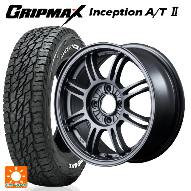 185R14 102/100Q グリップマックス インセプション A/T2 ホワイトレター レイズ A LAP(エーラップ) MF 14-6J 国産車用 サマータイヤホイール4本セット