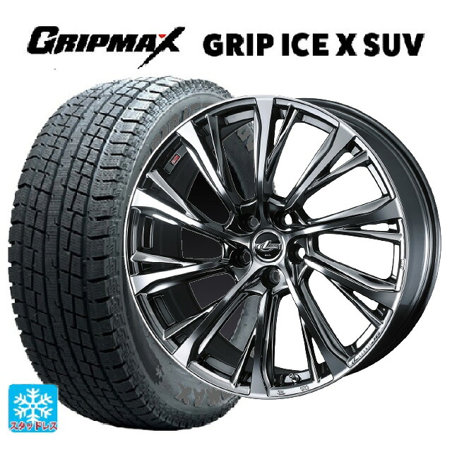 トヨタ ヴェルファイア(40系)用 225/60R18 104H XL グリップマックス グリップアイスX SUV ブラックレター # ウェッズ レオニス JG # BMCMC 新品スタッドレスタイヤホイール 4本セット