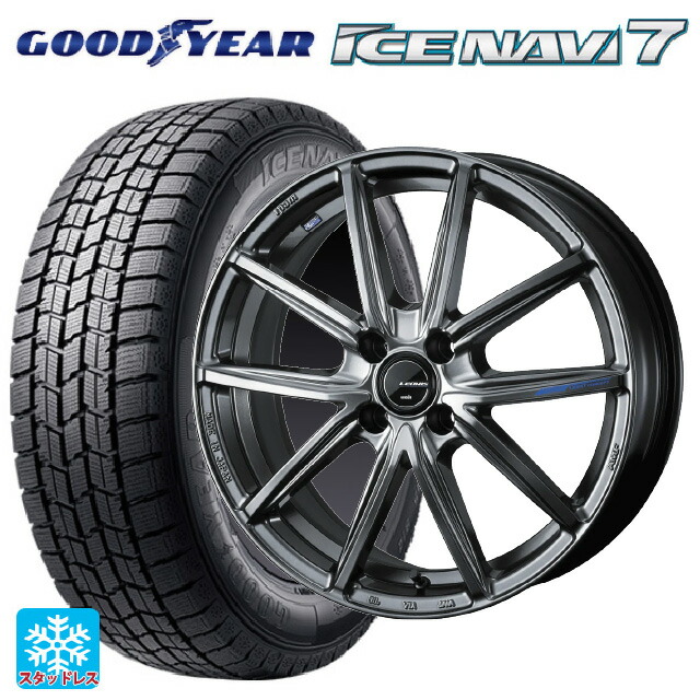 165/55R14 72Q グッドイヤー アイスナビ7(数量限定) ウェッズ レオニス ナヴィア08 PSB 14-4.5J 国産車用 スタッドレスタイヤホイール4本セット
