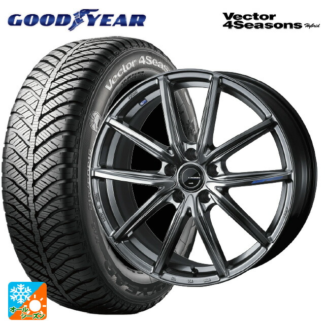 185/65R15 88H グッドイヤー ベクターフォーシーズンズ ハイブリッド ウェッズ レオニス ナヴィア08 PSB 15-6J 国産車用 オールシーズンタイヤホイール4本セット