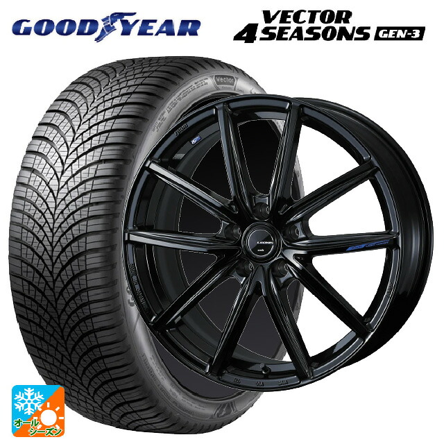 225/55R19 99V グッドイヤー ベクター4シーズンズ ジェン3 ウェッズ レオニス ナヴィア08 PBK 19-8J 国産車用 オールシーズンタイヤホイール4本セット|タイヤホイール専門店コニシタイヤ