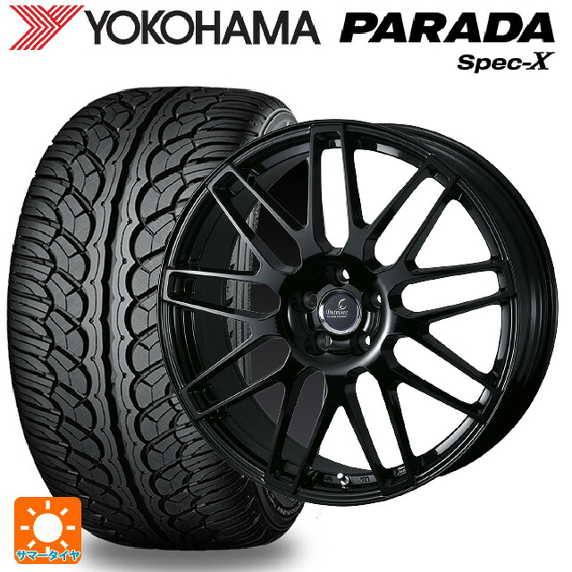 レクサス RX(A10/H10)用 235/55R20 102V ヨコハマ パラダ PA02 ウェッズ デルモア LC.S グロスブラック 新品サマータイヤホイール 4本セット