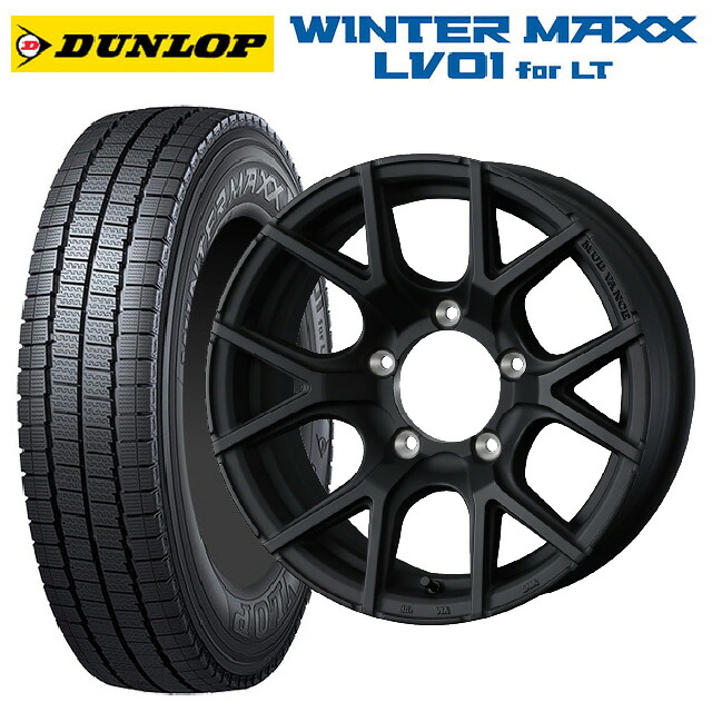 スズキ ジムニーノマド(JC74W)用 225/75R16 118/116N ダンロップ ウィンターマックス LV01 for VAN ウェッズ マッドヴァンス SD FMBK 新品スタッドレスタイヤホイール 4本セット|タイヤホイール専門店コニシタイヤ