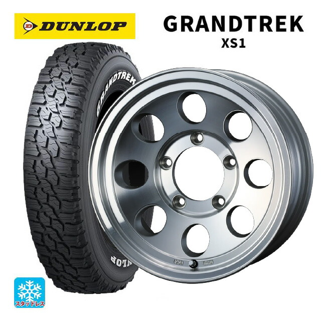 スズキ ジムニー(64系)用 215/70R16 100/97N ダンロップ グラントレックXS1 ホワイトレター ウェッズ ジムライン タイプ2 POL 新品スタッドレスタイヤホイール 5本セット