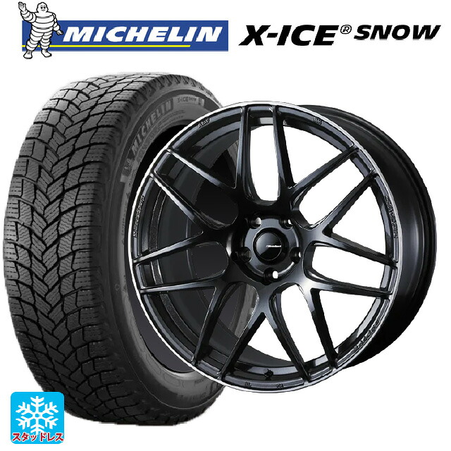225/40R19 93H XL ミシュラン 正規品 エックスアイス スノー ウェッズ ウェッズスポーツ SA27R METAL BLACK/F 19-8J 国産車用 スタッドレスタイヤホイール4本セット