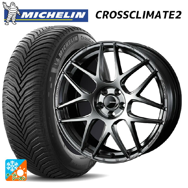 ミツビシ デリカD:5(3DA系)用 225/60R18 104W XL ミシュラン クロスクライメイト2 正規品 ウェッズ ウェッズスポーツ SA27R PSB 新品オールシーズンタイヤホイール 4本セット