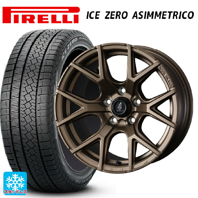 215/60R16 99H XL ピレリ アイスゼロ アシンメトリコ 正規品 # ウェッズ マッドヴァンス SD FMBR 16-7J 国産車用 スタッドレスタイヤホイール4本セット