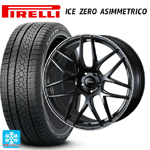 トヨタ bZ4X(11/15系)用 235/50R20 104H XL ピレリ アイスゼロ アシンメトリコ 正規品 # ウェッズ ウェッズスポーツ SA27R METAL BLACK/F 新品スタッドレスタイヤホイール 4本セット