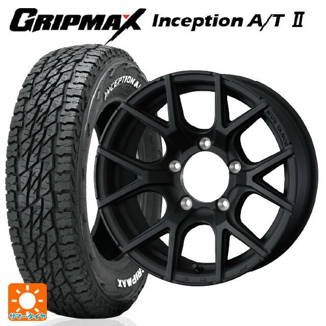スズキ ジムニー(64系)用 175/80R16 91S グリップマックス インセプション A/T2 ホワイトレター ウェッズ マッドヴァンス SD FMBK 新品サマータイヤホイール 5本セット