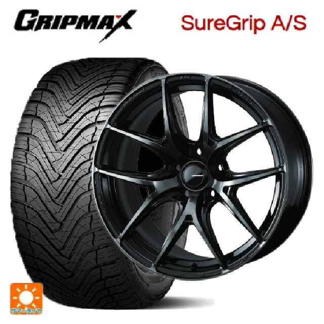 225/45R18 95W XL グリップマックス シュアグリップ A/S ブラックレター ウェッズ ウェッズスポーツ SA 01R WBC 18-8.5J 国産車用 オールシーズンタイヤホイール4本セット