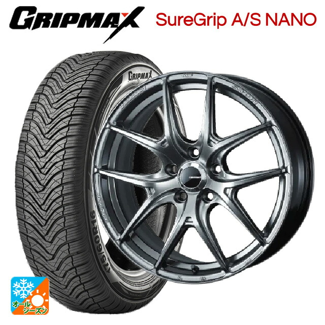 225/65R17 106V XL グリップマックス シュアグリップ A/S ナノ ブラックレター ウェッズ ウェッズスポーツ SA 01R PSB 17-7J 国産車用 オールシーズンタイヤホイール4本セット