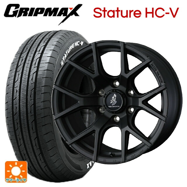 215/65R16 109/107S グリップマックス スタチャーHCV ホワイトレター ウェッズ マッドヴァンス SD FMBK 16-6.5J 国産車用 サマータイヤホイール4本セット