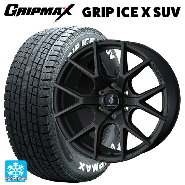 トヨタ ランドクルーザープラド(150系)用 2022年製 265/70R17 115T グリップマックス グリップアイスX SUV ホワイトレター # ウェッズ マッドヴァンス SD FMBK 新品スタッドレスタイヤホイール 4本セット