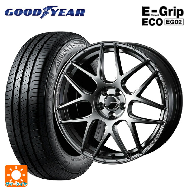 スバル レヴォーグ(VN系)用 225/45R18 95W XL グッドイヤー エフィシェントグリップ エコ EG02 ウェッズ ウェッズスポーツ SA27R PSB 新品サマータイヤホイール 4本セット