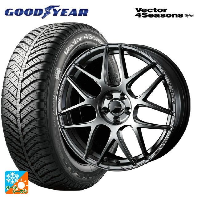 スバル レヴォーグ(VN系)用 225/45R18 91H グッドイヤー ベクターフォーシーズンズ ハイブリッド ウェッズ ウェッズスポーツ SA27R PSB 新品オールシーズンタイヤホイール 4本セット|タイヤホイール専門店コニシタイヤ