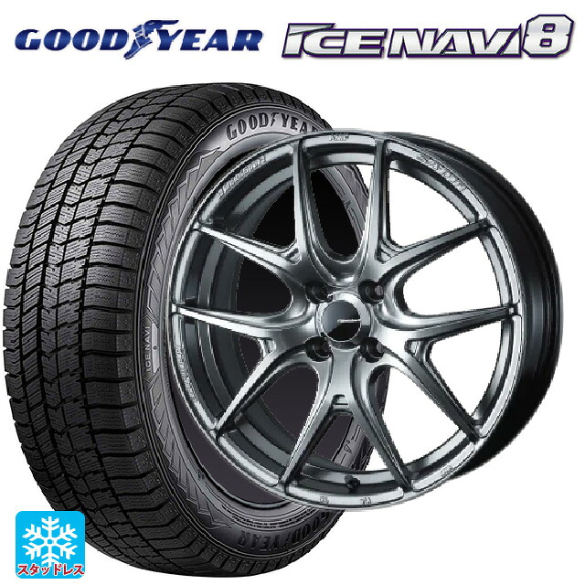 195/60R17 90Q グッドイヤー アイスナビ8 ウェッズ ウェッズスポーツ SA 01R PSB 17-6.5J 国産車用 スタッドレスタイヤホイール4本セット