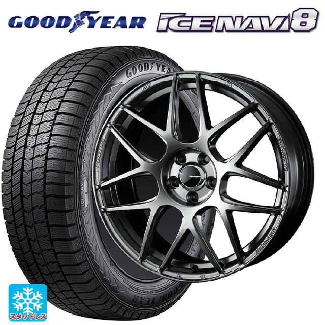 225/55R19 99Q グッドイヤー アイスナビ8 ウェッズ ウェッズスポーツ SA27R PSB 19-8.5J 国産車用 スタッドレスタイヤホイール4本セット