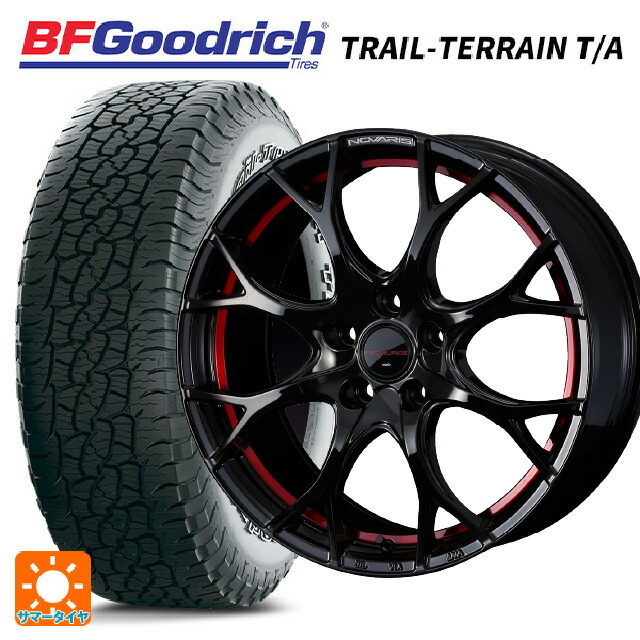 225/65R17 102T BFグッドリッチ トレイルテレーン T/A ホワイトレター 正規品 ウェッズ ノヴァリス ローグユーワイ BK/RED 17-7J 国産車用 サマータイヤホイール4本セット 232,040円