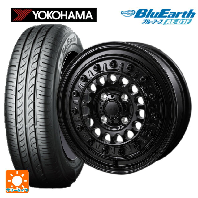 175/70R14 84S ヨコハマ ブルーアース AE01F ジャパン三陽 ハイブロック ターマー サテンブラック 14-5J 国産車用 サマータイヤホイール4本セット