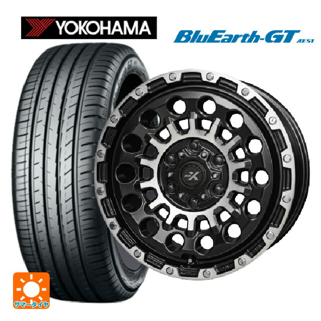 215/60R16 95H ヨコハマ ブルーアースGT AE51 共豊 PPX GX14 マットブラッククリア×ポリッシュ 16-7J 国産車用 サマータイヤホイール4本セット