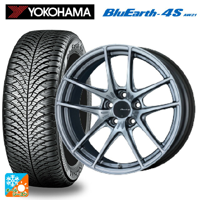 225/50R18 99W XL ヨコハマ ブルーアース4S AW21 # エンケイ レーシング NVR5 SS 18-8.5J 国産車用 オールシーズンタイヤホイール4本セット