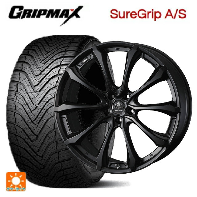 225/40R19 93W XL グリップマックス シュアグリップ A/S ブラックレター ウェッズ クレンツェ ヴェルサム 030 エボ マットブラック 19-8J 国産車用 オールシーズンタイヤホイール4本セット