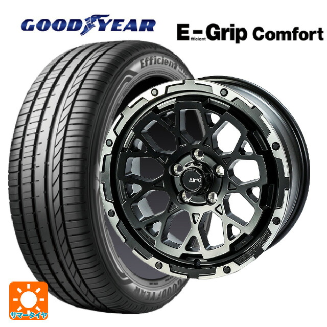 スバル レヴォーグ(VN系)用 215/50R17 95V XL グッドイヤー エフィシェントグリップ コンフォート 4×4エンジニアリング エアーG ロックス マットブラックリムDC（ダイヤカット） 新品サマータイヤホイール 4本セット 111,475円