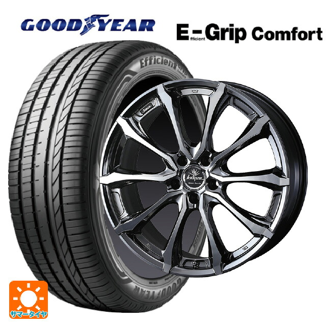 225/60R18 100V グッドイヤー エフィシェントグリップ コンフォート ウェッズ クレンツェ ヴェルサム 030 エボ SBCポリッシュ 18-7.5J 国産車用 サマータイヤホイール4本セット