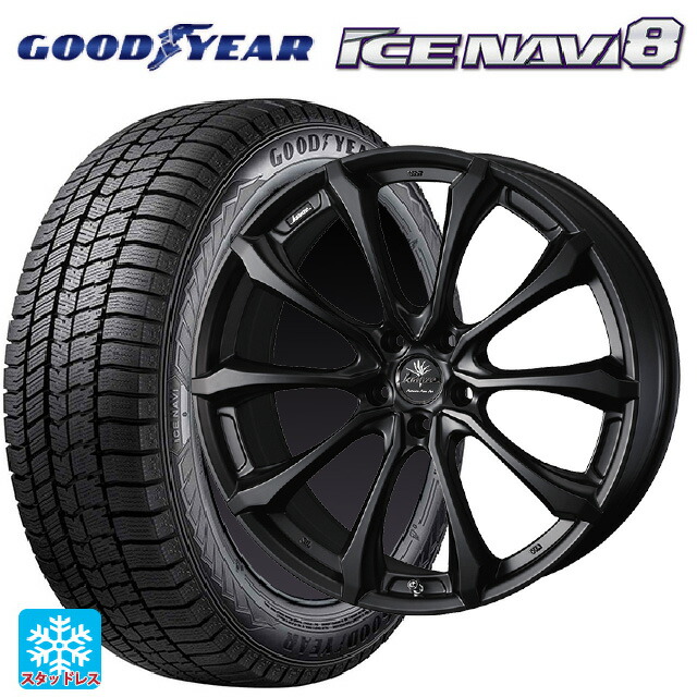 2024年製 225/45R18 95Q XL グッドイヤー アイスナビ8 # ウェッズ クレンツェ ヴェルサム 030 エボ マットブラック 18-7.5J 国産車用 スタッドレスタイヤホイール4本セット