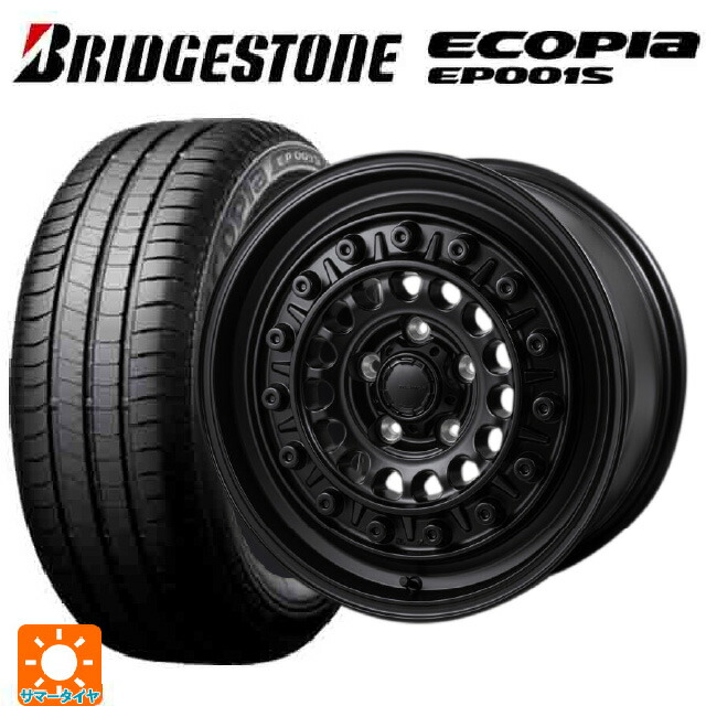 トヨタ シエンタ(10系)用 195/65R15 91H ブリヂストン エコピア EP001S 正規品 ジャパン三陽 ハイブロック ターマー サテンブラック 新品サマータイヤホイール 4本セット
