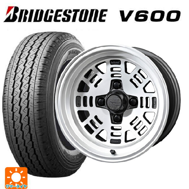 2026年製 155/80R14 88/86N ブリヂストン V600 正規品 共豊 ファットレース FZ01 NICKEL 14-6J 国産車用 サマータイヤホイール4本セット