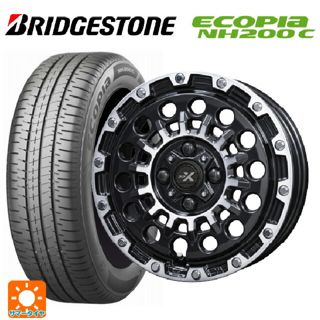 スズキ ハスラー(MR52/92S)用 165/65R14 79S ブリヂストン エコピア NH200C 正規品 共豊 PPX GX14 マットブラッククリア×ポリッシュ 新品サマータイヤホイール 4本セット