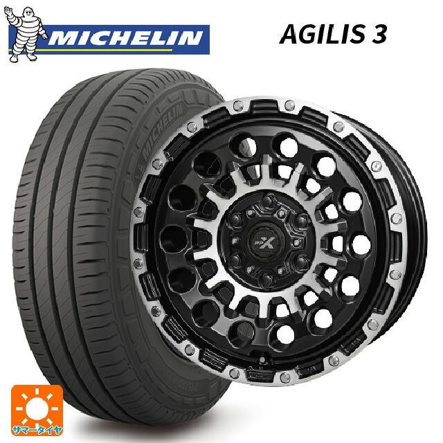 215/65R16 109/107T ミシュラン 正規品 アジリス 3 共豊 PPX GX14 マットブラッククリア×ポリッシュ 16-5.5J 国産車用 サマータイヤホイール4本セット|タイヤホイール専門店コニシタイヤ
