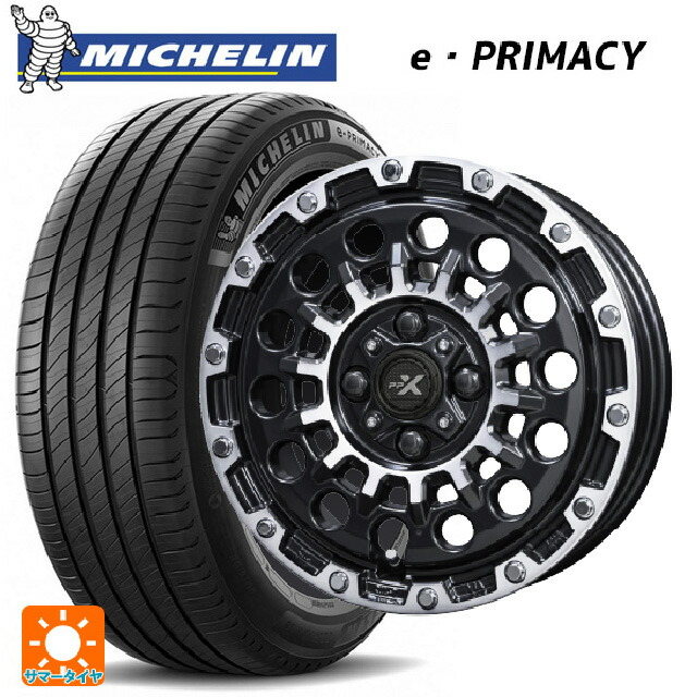 155/65R14 79H XL ミシュラン Eプライマシー 正規品 共豊 PPX GX14 マットブラッククリア×ポリッシュ 14-4.5J 国産車用 サマータイヤホイール4本セット