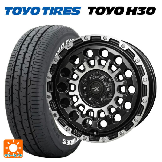 215/65R16 109/107R トーヨー H30 ホワイトレター 共豊 PPX GX14 マットブラッククリア×ポリッシュ 16-6.5J 国産車用 サマータイヤホイール4本セット