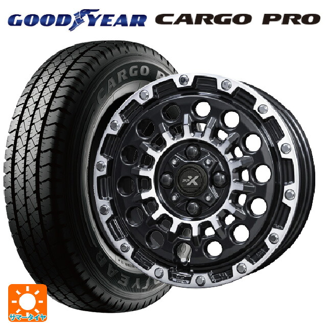 145/80R12 80/78N グッドイヤー カーゴプロ 共豊 PPX GX14 マットブラッククリア×ポリッシュ 12-3.5J 国産車用 サマータイヤホイール4本セット