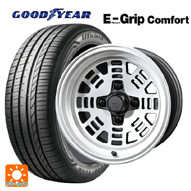 185/60R15 84H グッドイヤー エフィシェントグリップ コンフォート 共豊 ファットレース FZ01 NICKEL 15-7J 国産車用 サマータイヤホイール4本セット