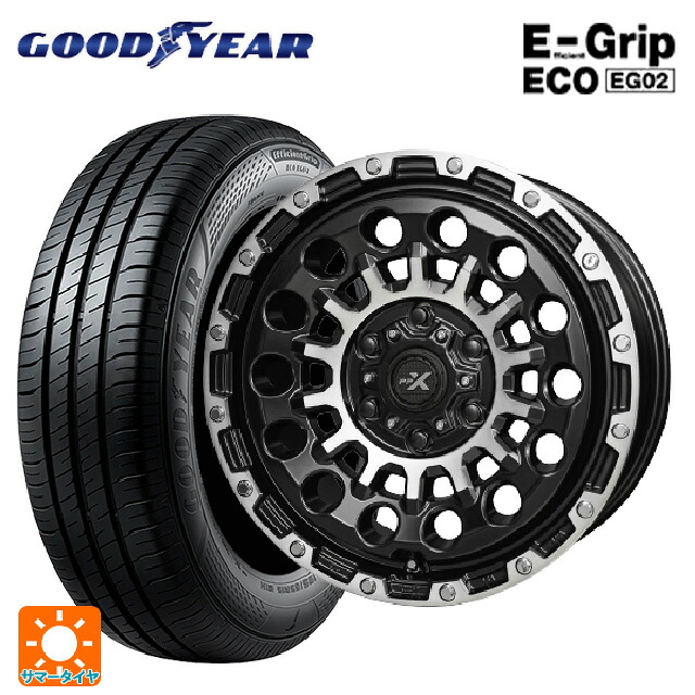 205/55R16 91V グッドイヤー エフィシェントグリップ エコ EG02 共豊 PPX GX14 マットブラッククリア×ポリッシュ 16-7J 国産車用 サマータイヤホイール4本セット