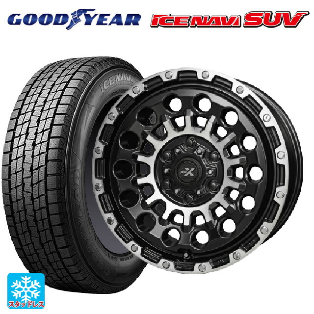 スズキ ジムニー(64系)用 2025年製 175/80R16 91Q グッドイヤー アイスナビ SUV 共豊 PPX GX14 マットブラッククリア×ポリッシュ 新品スタッドレスタイヤホイール 5本セット
