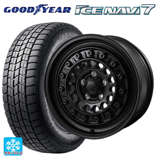 225/55R17 97Q グッドイヤー アイスナビ7(数量限定) # ジャパン三陽 ハイブロック ターマー サテンブラック 17-7.5J 国産車用 スタッドレスタイヤホイール4本セット 109,960円