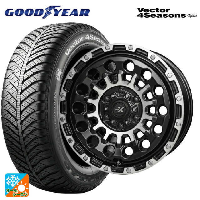 195/65R16 92H グッドイヤー ベクターフォーシーズンズ ハイブリッド 共豊 PPX GX14 マットブラッククリア×ポリッシュ 16-7J 国産車用 オールシーズンタイヤホイール4本セット