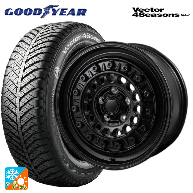 205/65R16 95H グッドイヤー ベクターフォーシーズンズ ハイブリッド ジャパン三陽 ハイブロック ターマー サテンブラック 16-7J 国産車用 オールシーズンタイヤホイール4本セット